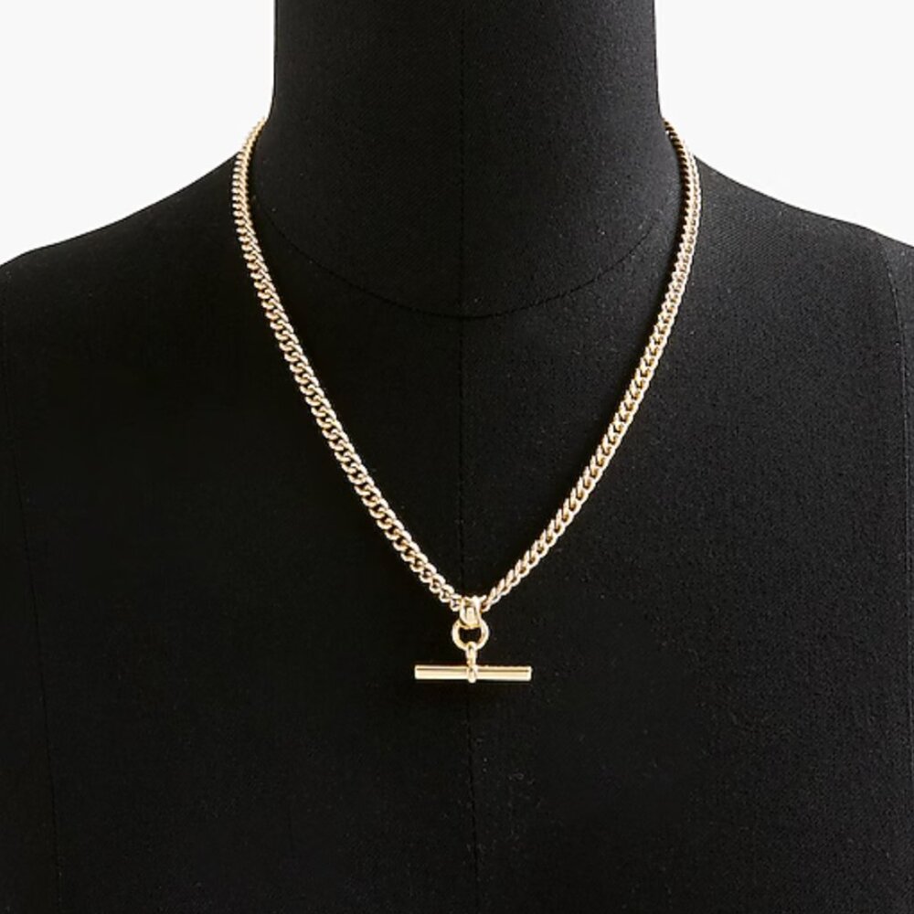 J. Crew  T-bar Pendant Necklace, NWT - Picture 2 of 2